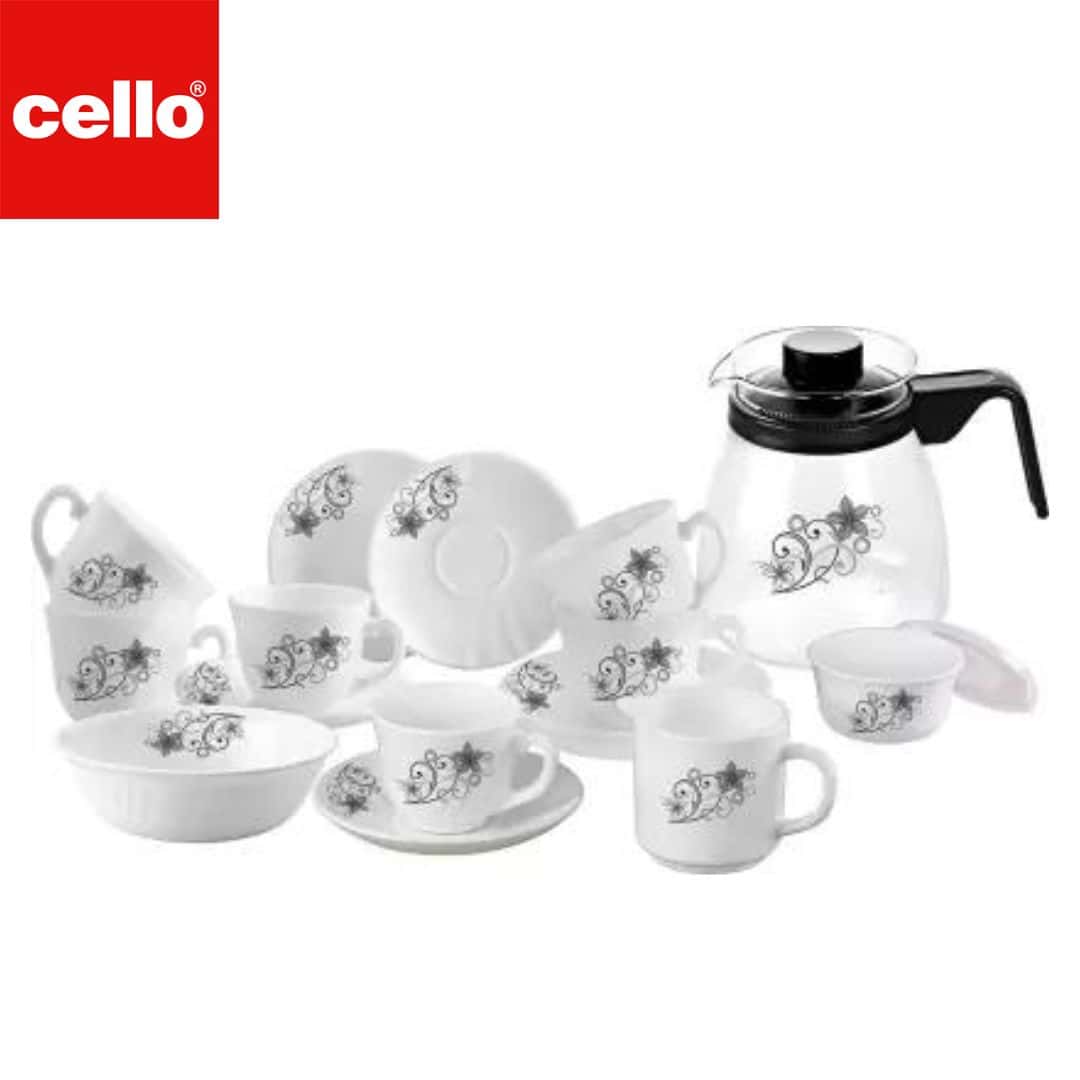 Cello Imp High Tea Set 17 Pc - Camber Black in bulk from India — Ant Mascot