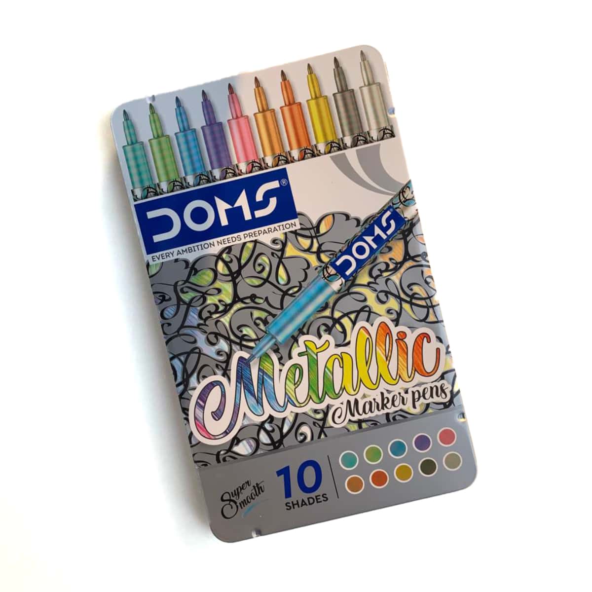DOMS Metallic Marker Pens Pack Of 10 in bulk from India — Ant Mascot