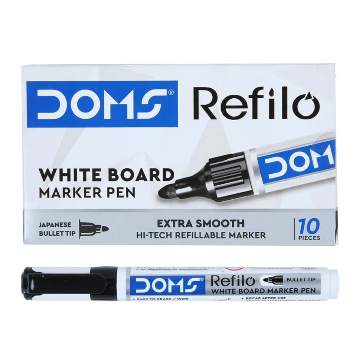 DOMS White Board Marker Black Pack Of 10 in bulk from India — Ant Mascot