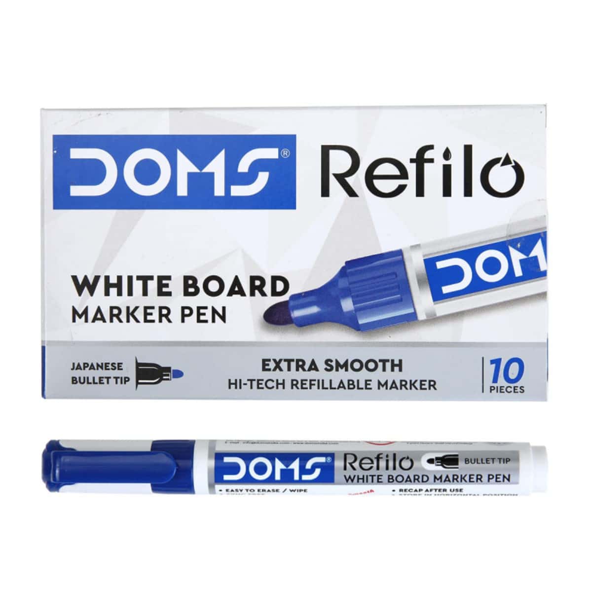 DOMS White Board Marker Blue Pack Of 10 in bulk from India — Ant Mascot
