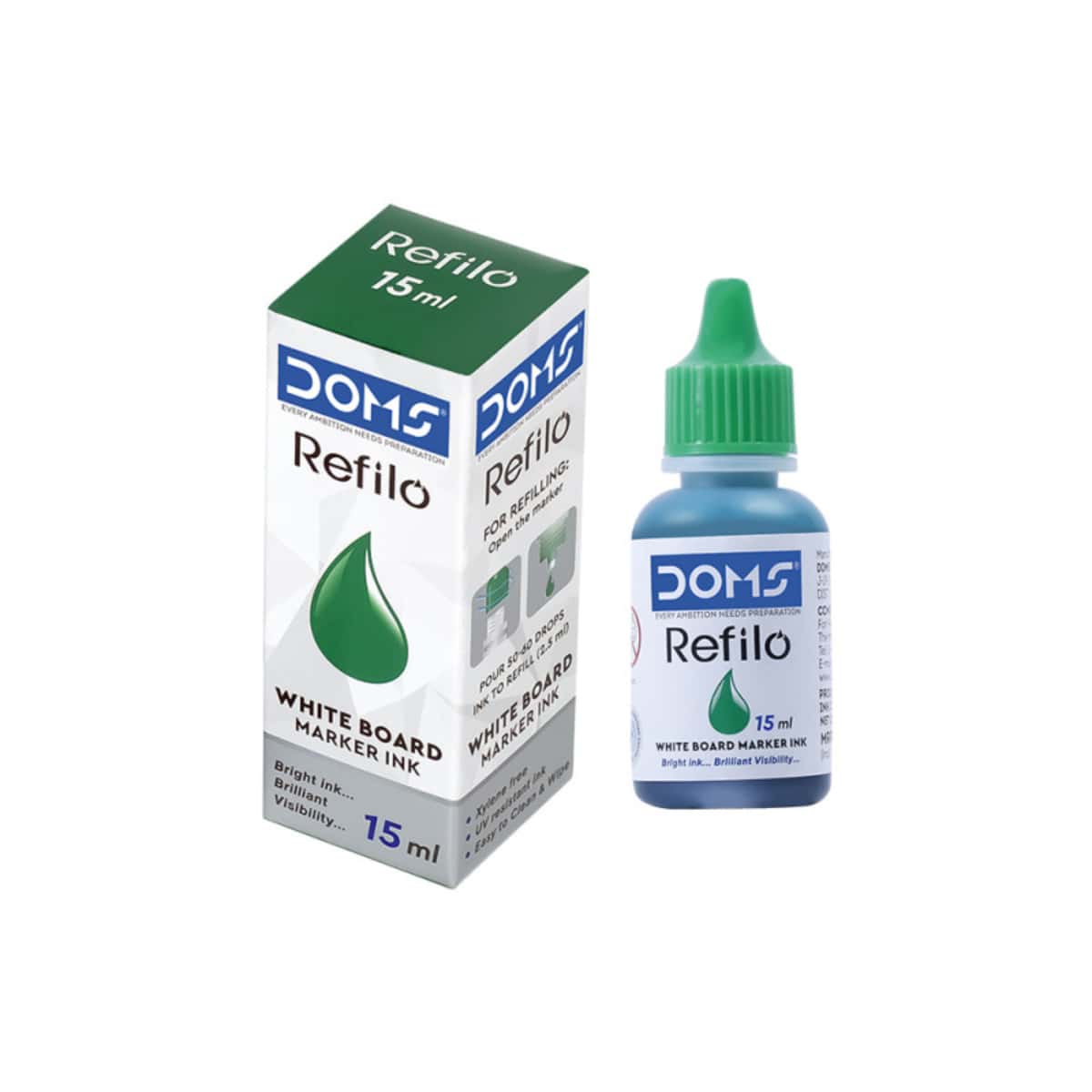 DOMS White Board Marker Ink 15Ml Green in bulk from India — Ant Mascot