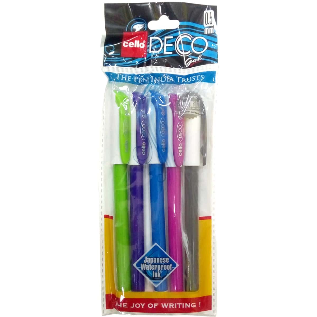 Cello Deco Gel Pen Pack of 5 Blue in bulk from India — Ant Mascot