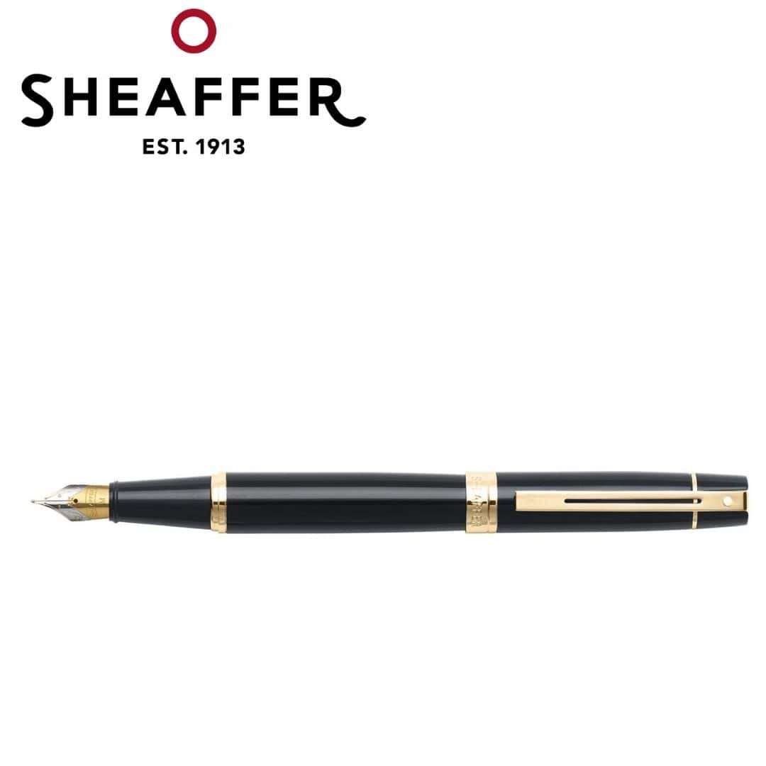 PEN SHEAFFER 300 E9325 GLOSSY BLACK WITH GOLD TONE TRIM M FP in bulk from India — Ant Mascot