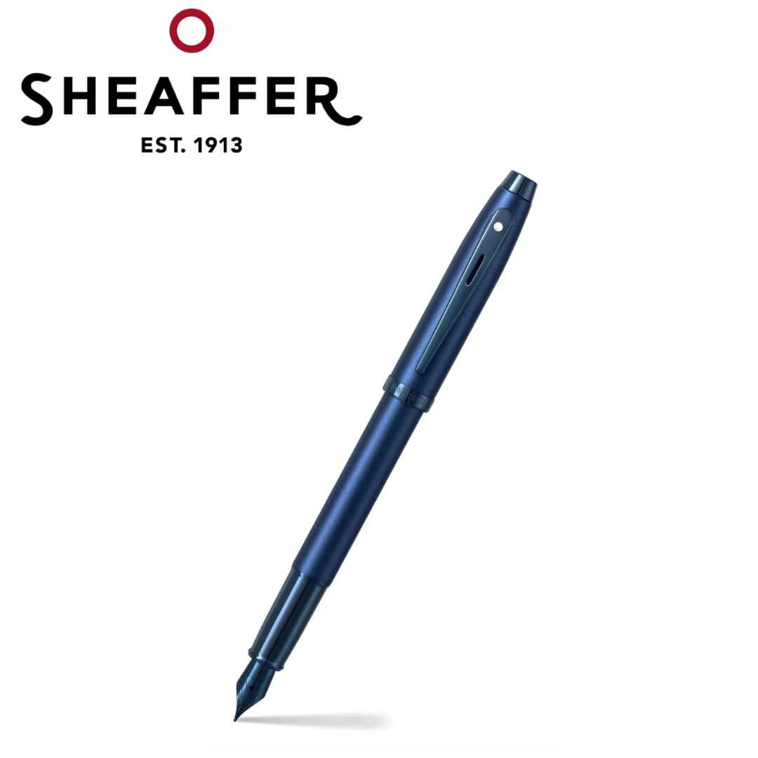 PEN SHEAFFER 100 E9371 SATIN BLUE WITH PVD BLUE TRIM M FP in bulk from India — Ant Mascot