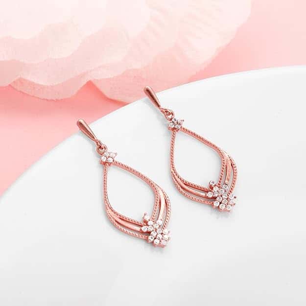 Rose Gold Princess Earrings in bulk from India — Ant Mascot