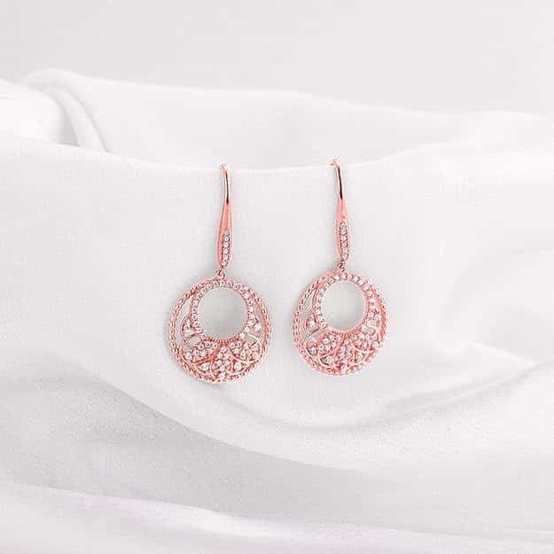 Rose Gold Crescent Affair Earrings in bulk from India — Ant Mascot