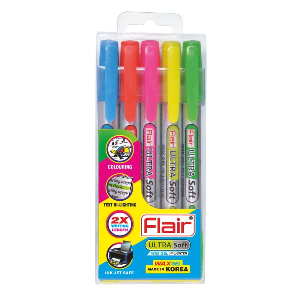 Flair Ultra Soft Wax Hi Lighter Pack Of 5 Assorted in bulk from India — Ant Mascot