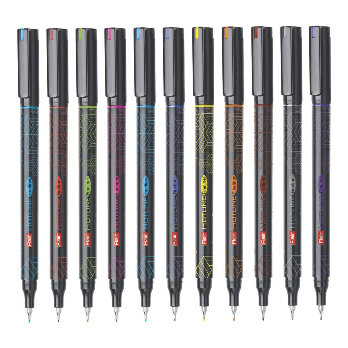 Flair Hotline Fineliner Metal Tip Pen Set Of 10 in bulk from India — Ant Mascot