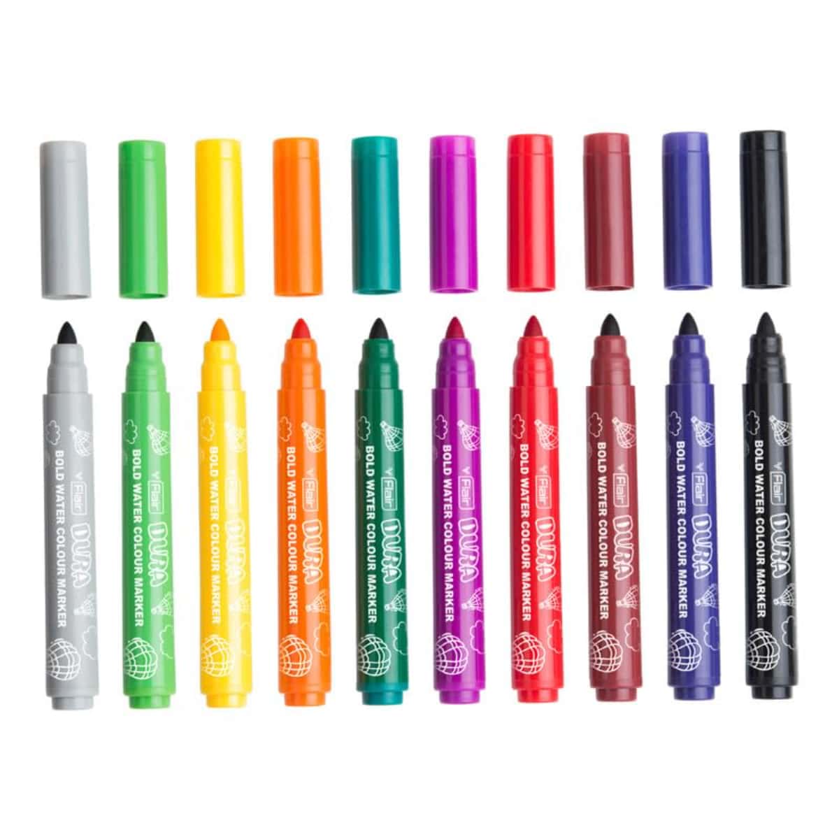 Flair Dura Bold Water Colour Pen Pack Of 10 in bulk from India — Ant Mascot
