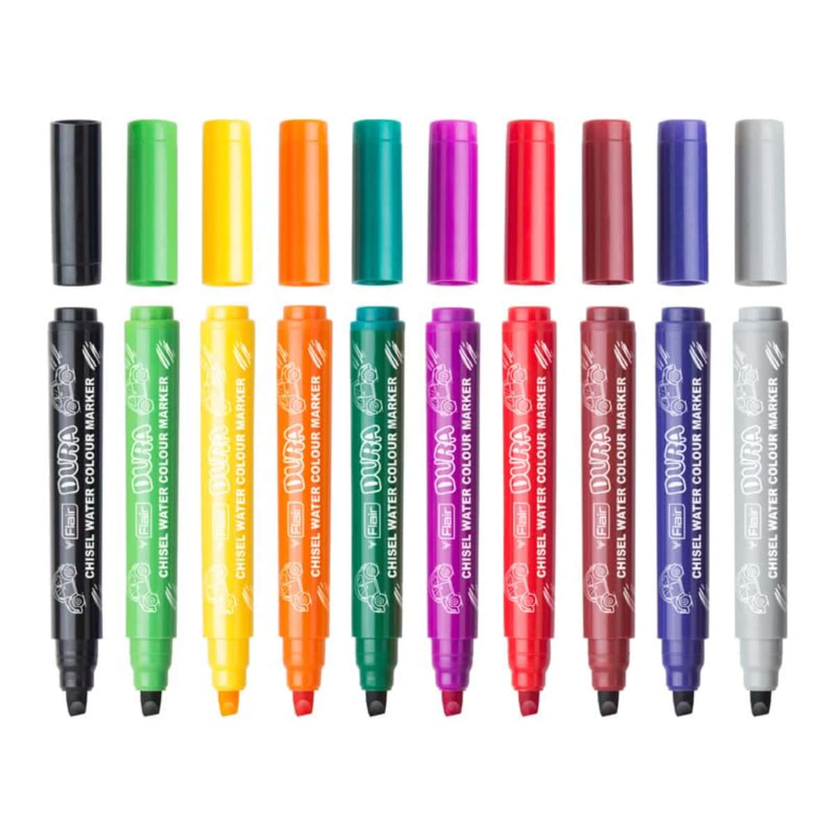 Flair Dura Chisel Water Colour Pen Pack Of 10 in bulk from India — Ant Mascot