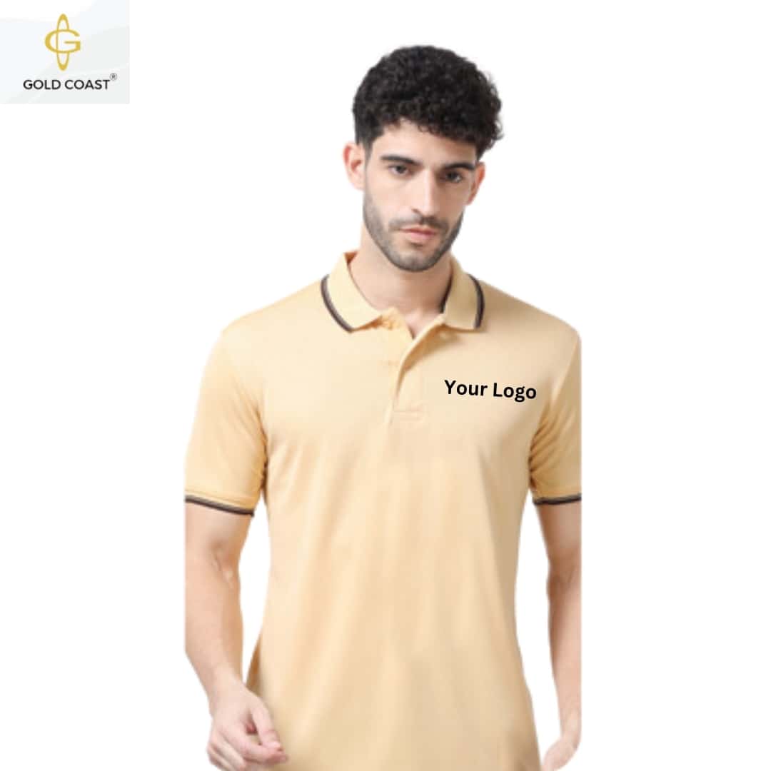 Gold Coast DotKnit Dri-Fit Polo T-Shirt - Beige in bulk from India — Ant Mascot