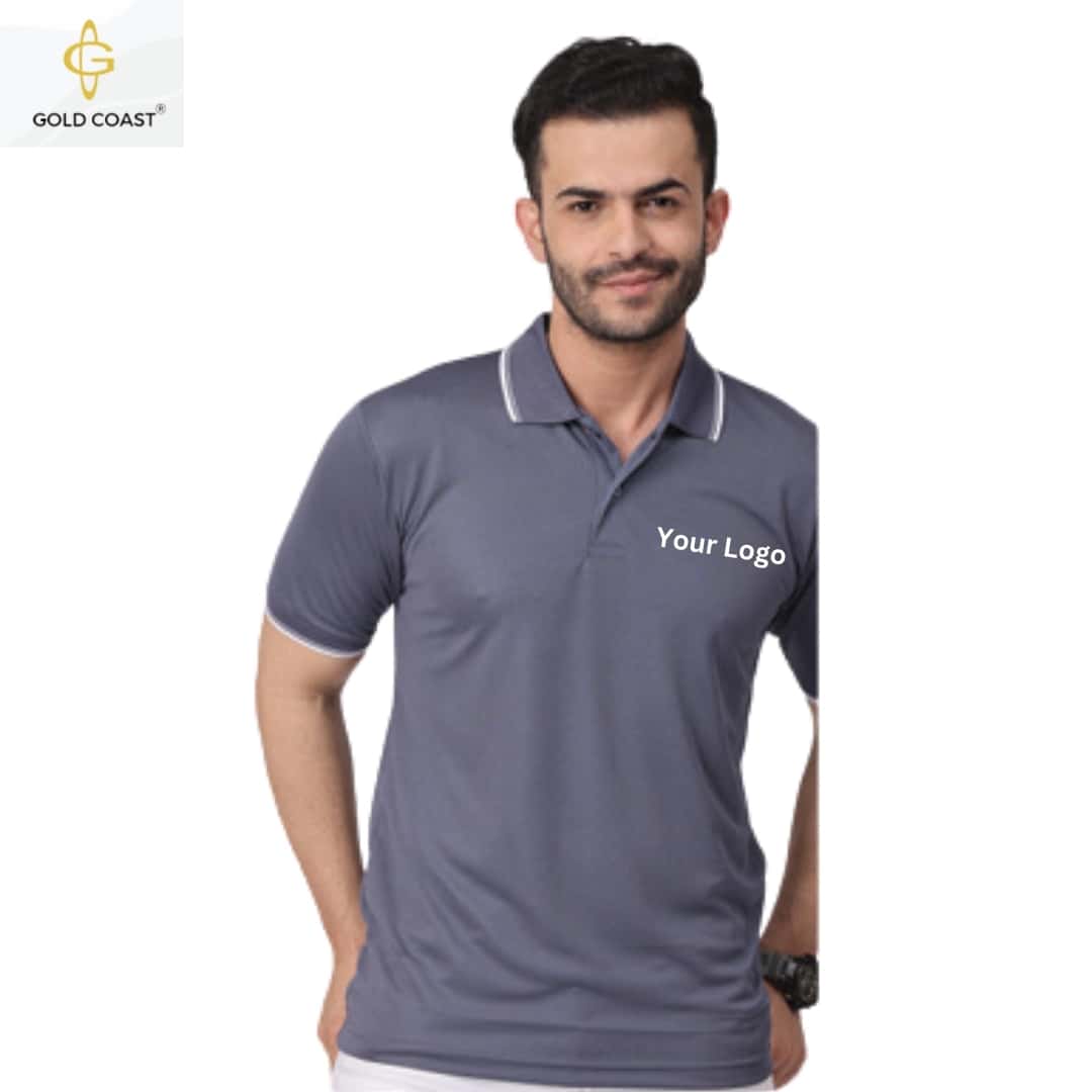 Gold Coast DotKnit Dri-Fit Polo T-Shirt - Grey in bulk from India — Ant Mascot