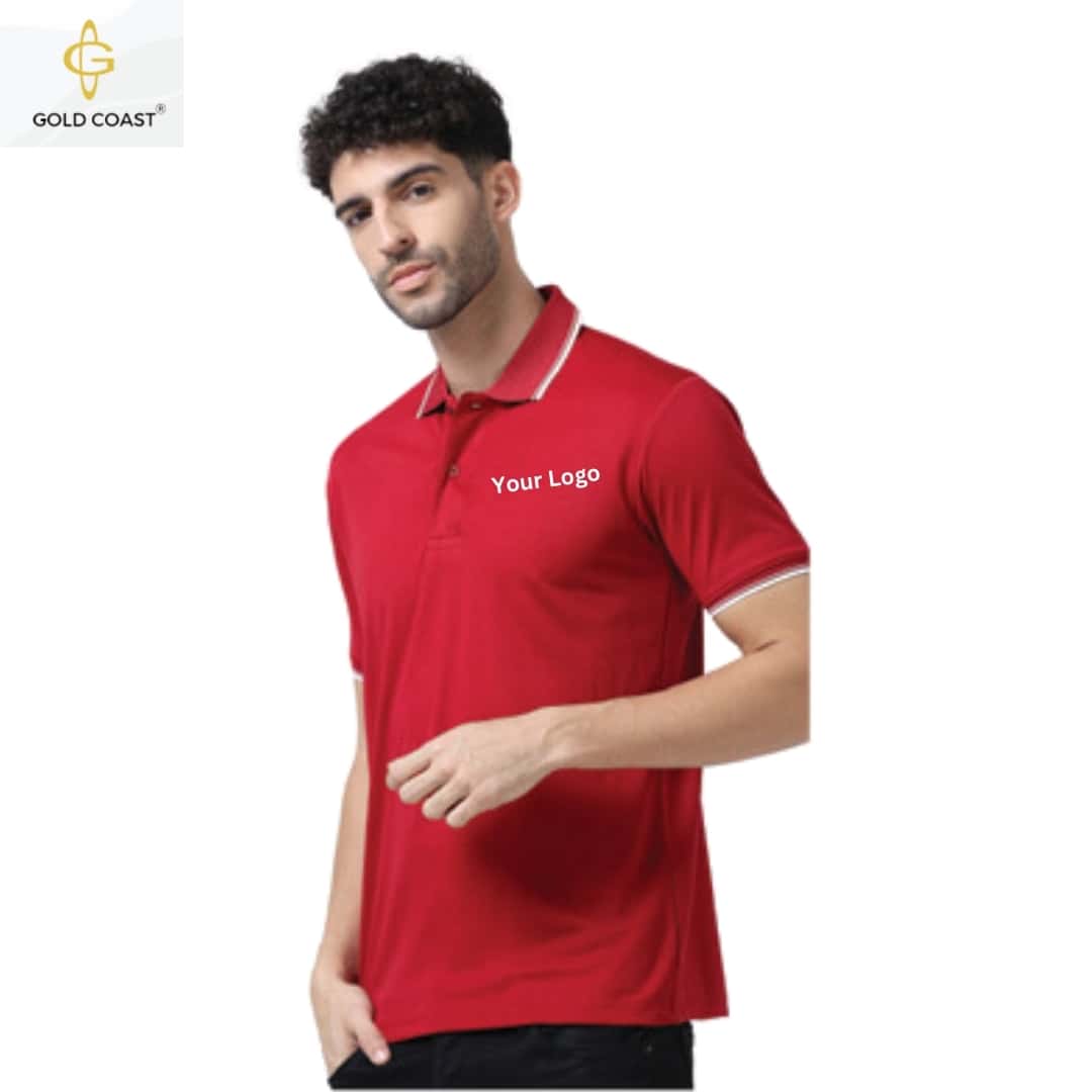Gold Coast DotKnit Dri-Fit Polo T-Shirt - Maroon in bulk from India — Ant Mascot