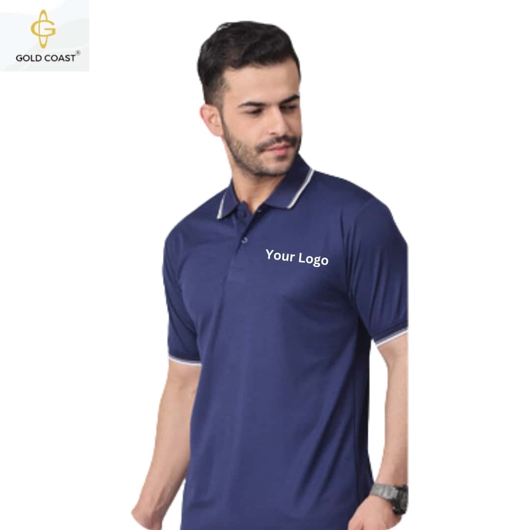 Gold Coast DotKnit Dri-Fit Polo T-Shirt - Navy Blue in bulk from India — Ant Mascot