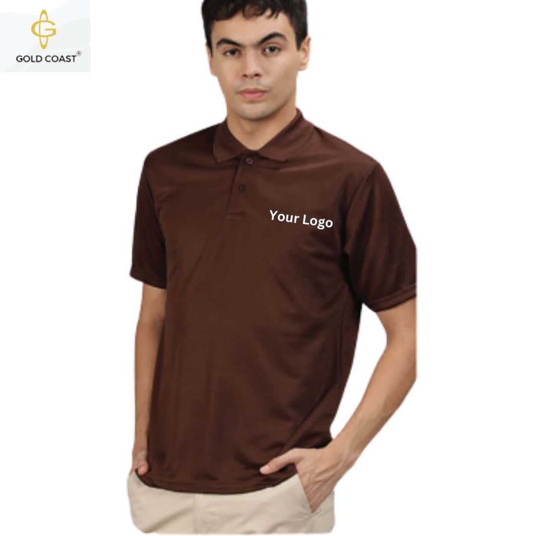 Gold Coast HoneyComb Dri-Fit Polo T-Shirt - Brown in bulk from India — Ant Mascot