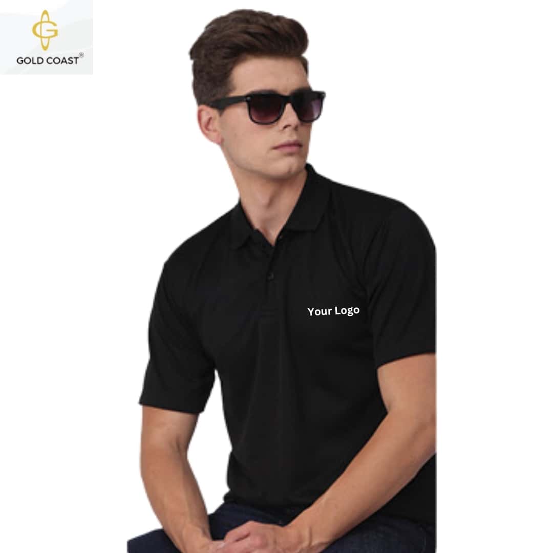 Gold Coast HoneyComb Dri-Fit Polo T-Shirt - Black in bulk from India — Ant Mascot