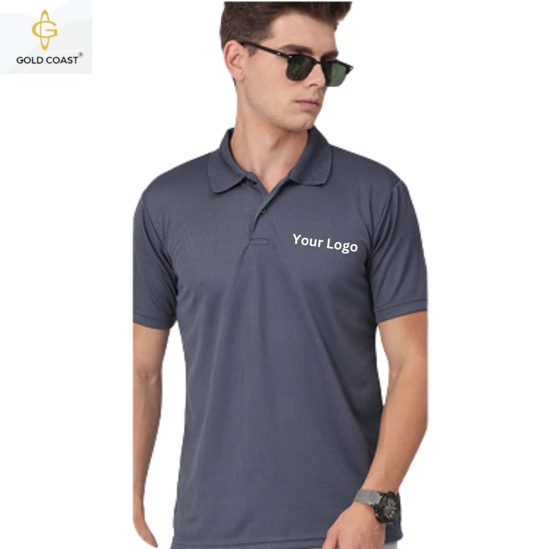 Gold Coast HoneyComb Dri-Fit Polo T-Shirt - Grey in bulk from India — Ant Mascot