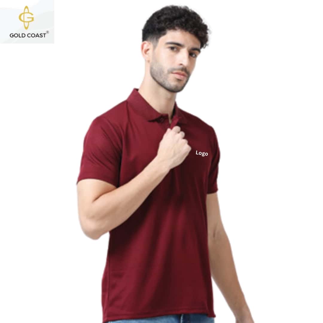 Gold Coast HoneyComb Dri-Fit Polo T-Shirt - Maroon in bulk from India — Ant Mascot