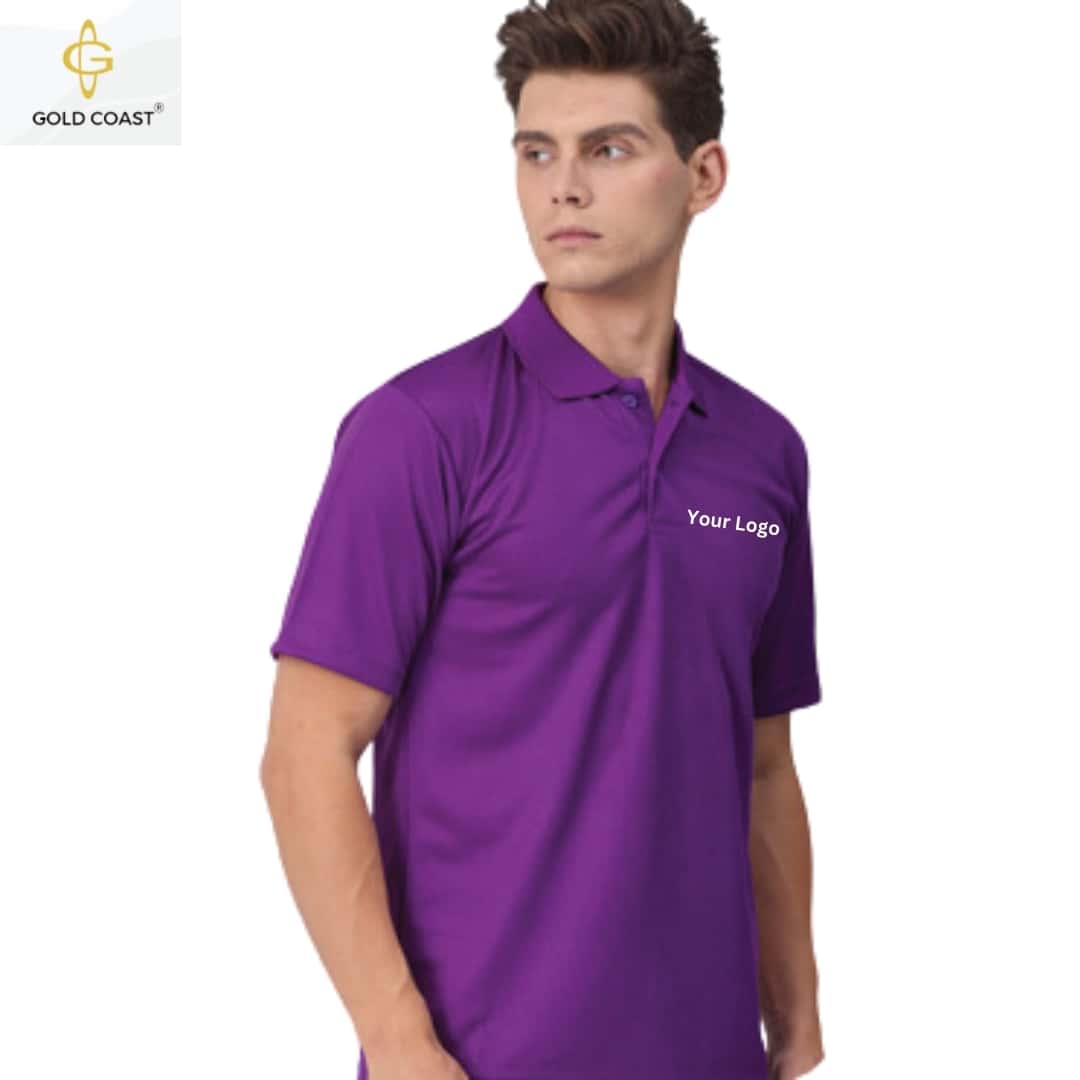 Gold Coast HoneyComb Dri-Fit Polo T-Shirt - Purple in bulk from India — Ant Mascot
