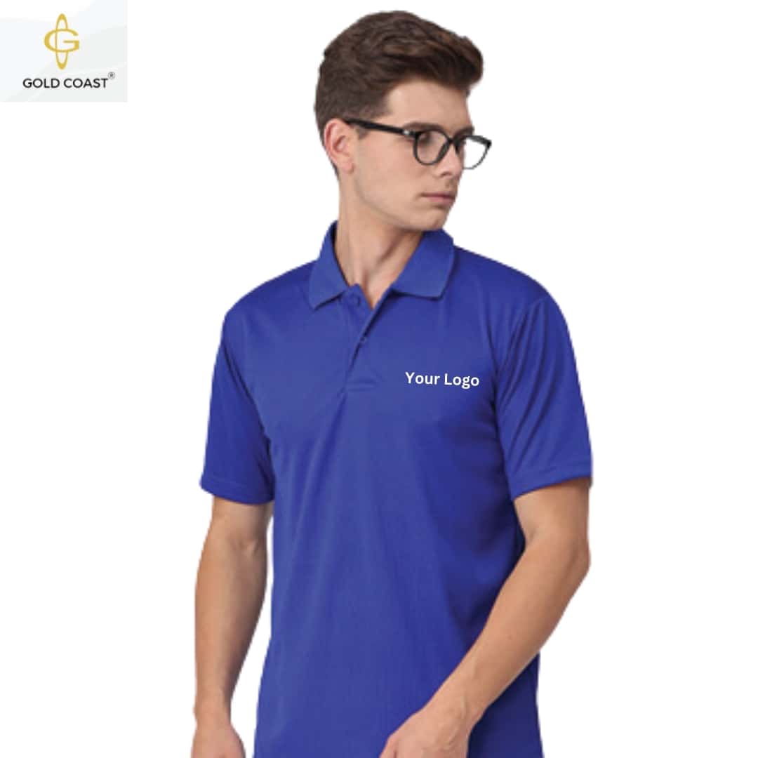 Gold Coast HoneyComb Dri-Fit Polo T-Shirt - Blue in bulk from India — Ant Mascot