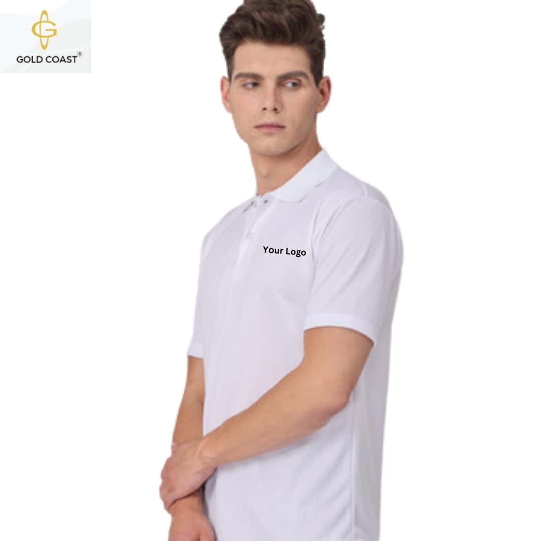 Gold Coast HoneyComb Dri-Fit Polo T-Shirt - White in bulk from India — Ant Mascot