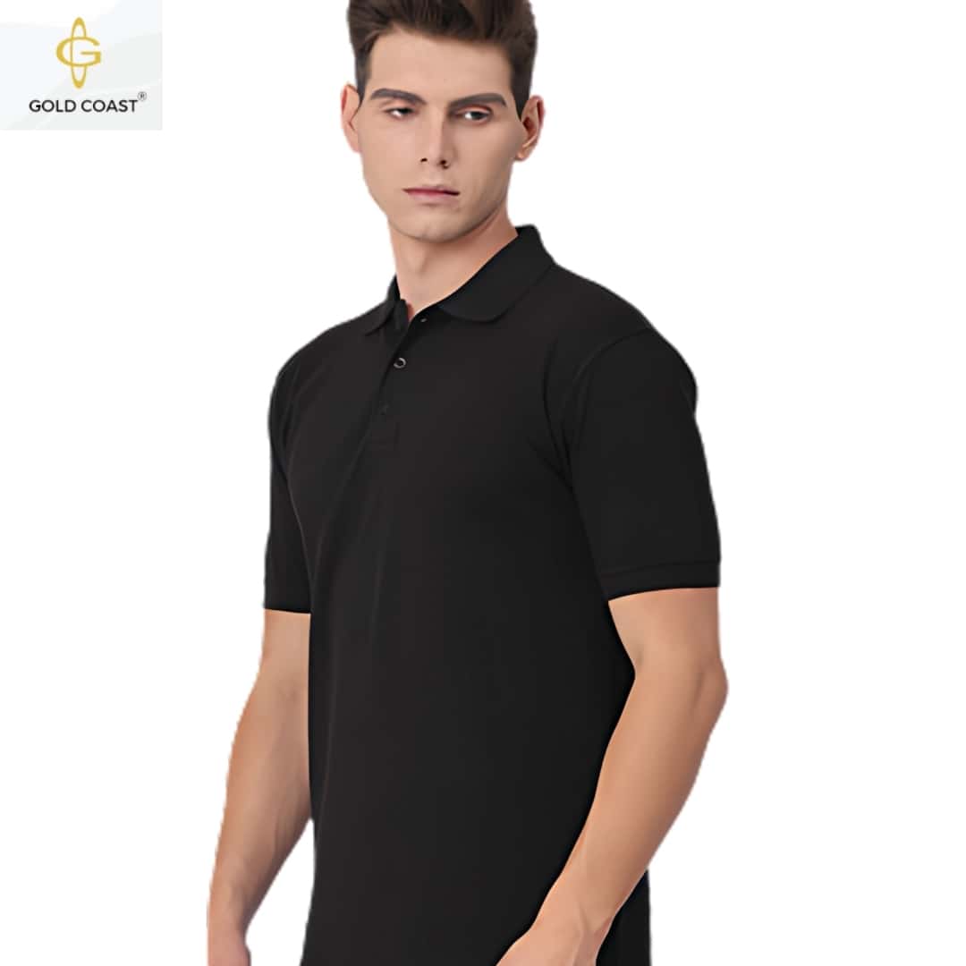 Gold Coast Air-Tex Dry-fit Polo T-Shirt - Black in bulk from India — Ant Mascot
