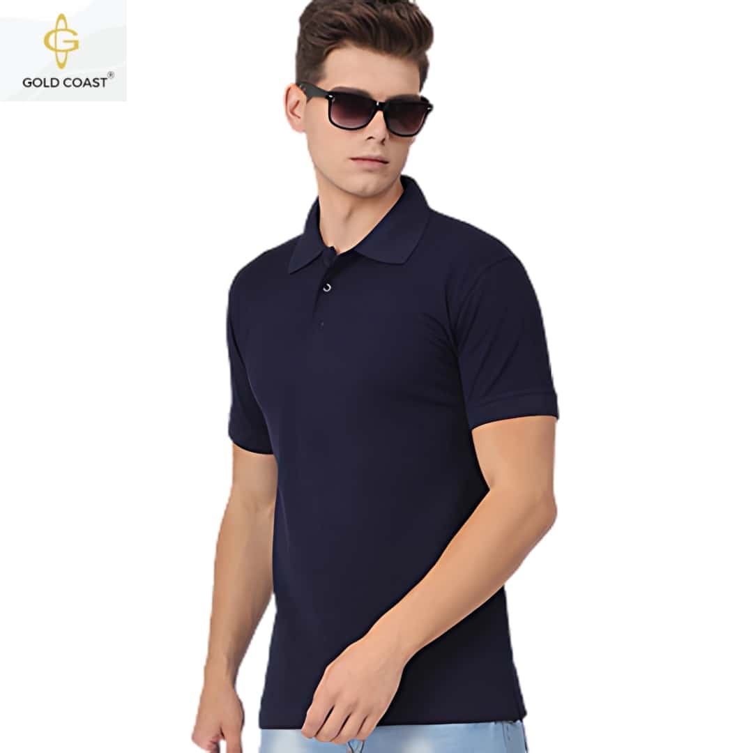Gold Coast Air-Tex Dry-fit Polo T-Shirt - Navy Blue in bulk from India — Ant Mascot