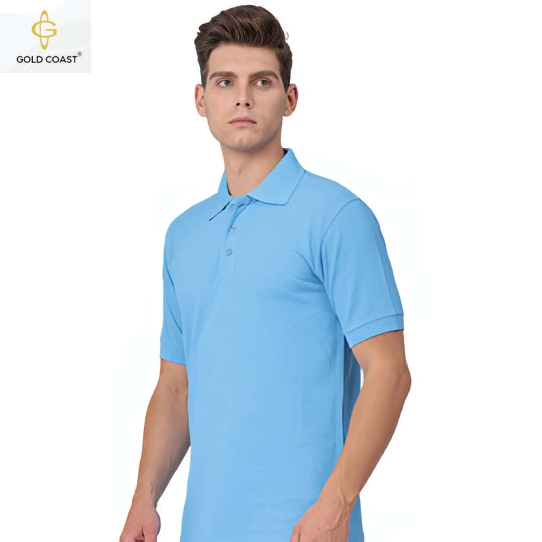 Gold Coast Air-Tex Dry-fit Polo T-Shirt - Sky Blue in bulk from India — Ant Mascot
