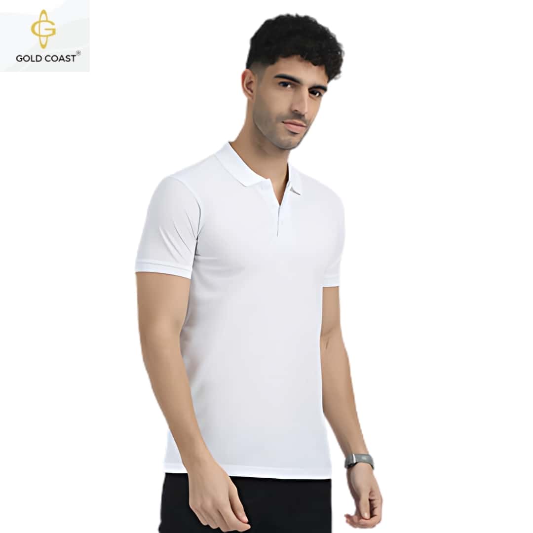Gold Coast Air-Tex Dry-fit Polo T-Shirt - White in bulk from India — Ant Mascot