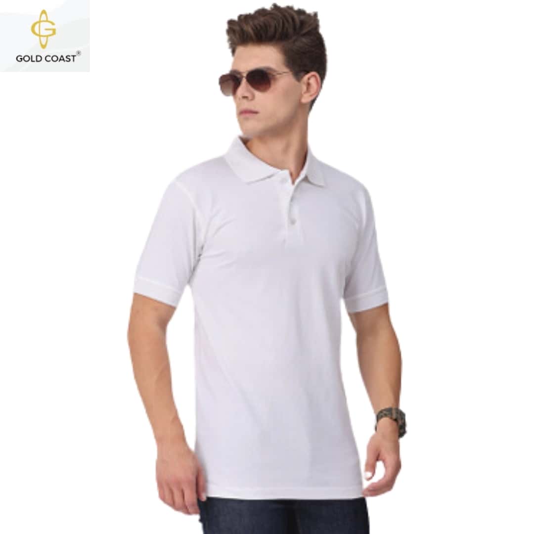 Gold Coast Air-Tex Cotton Polo T-Shirt - White in bulk from India — Ant Mascot