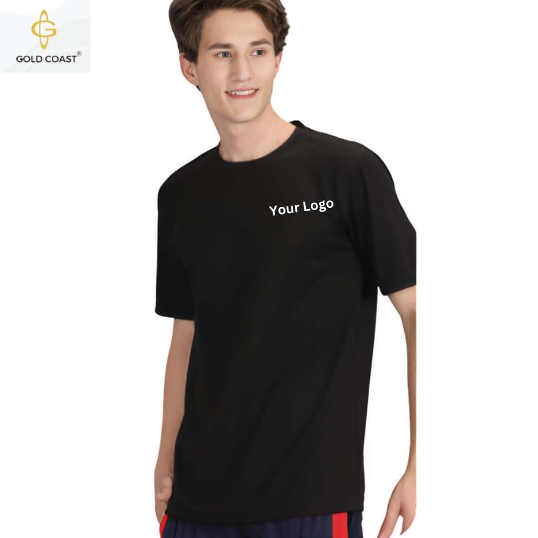 Gold Coast DRI-FIT Dot-Knit Round Neck T-Shirt - Black in bulk from India — Ant Mascot