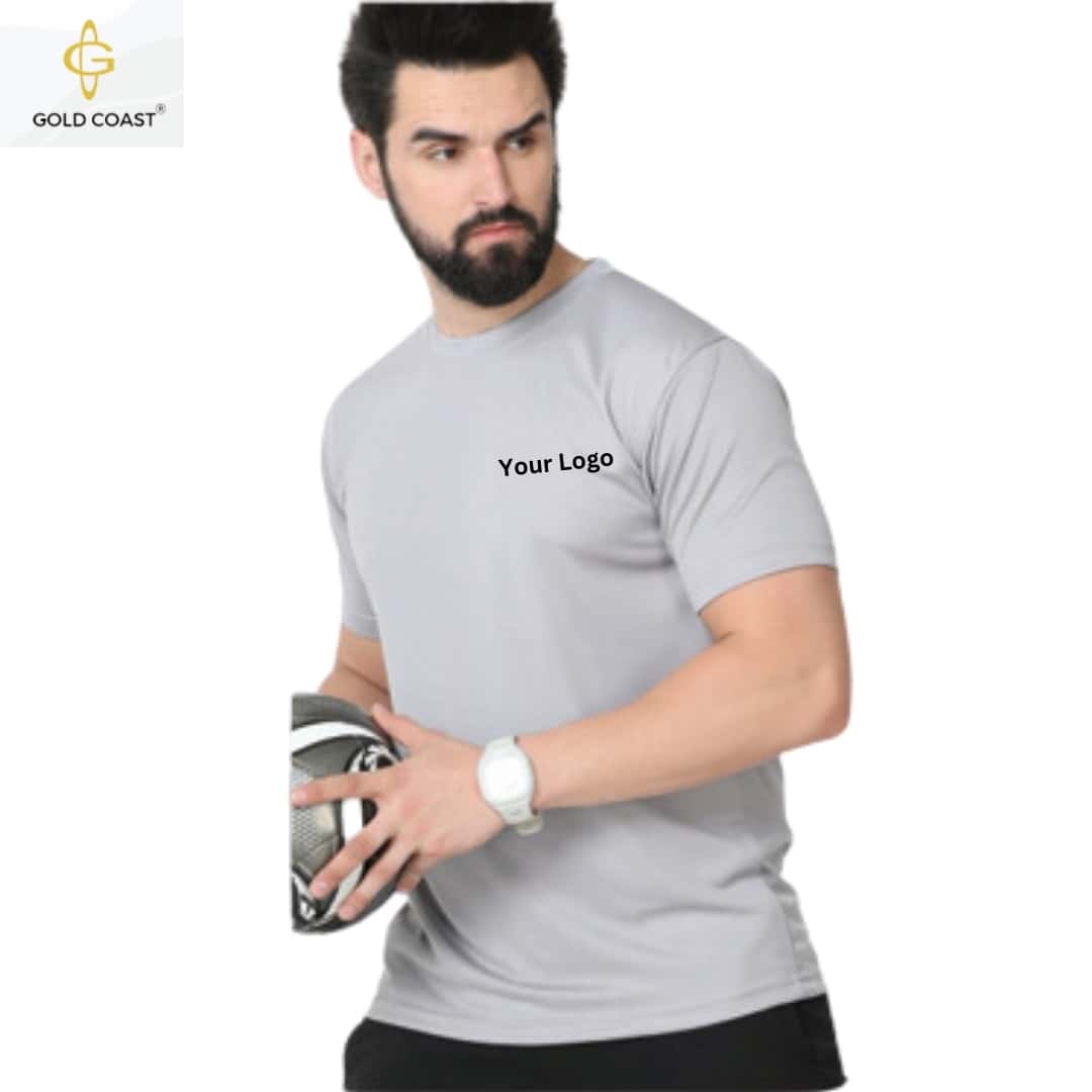Gold Coast DRI-FIT Dot-Knit Round Neck T-Shirt - Grey in bulk from India — Ant Mascot