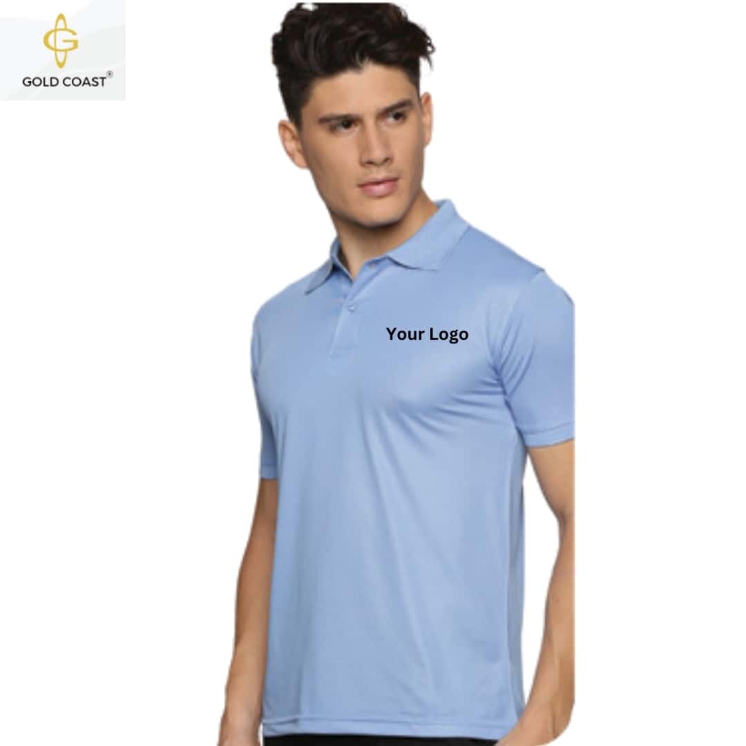 Gold Coast Oxy Knit Dri-Fit Polo T-Shirt - Sky Blue in bulk from India — Ant Mascot