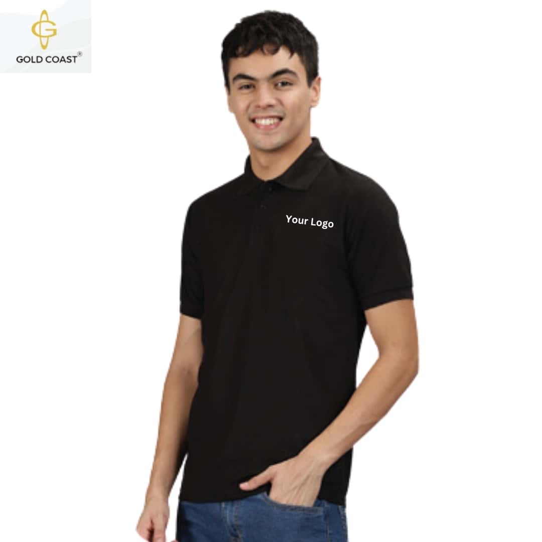 Gold Coast Spun Pique Polo T-Shirt - Black in bulk from India — Ant Mascot