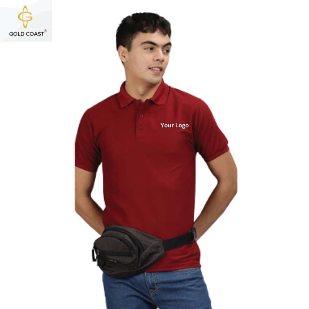 Gold Coast Spun Pique Polo T-Shirt - Maroon in bulk from India — Ant Mascot