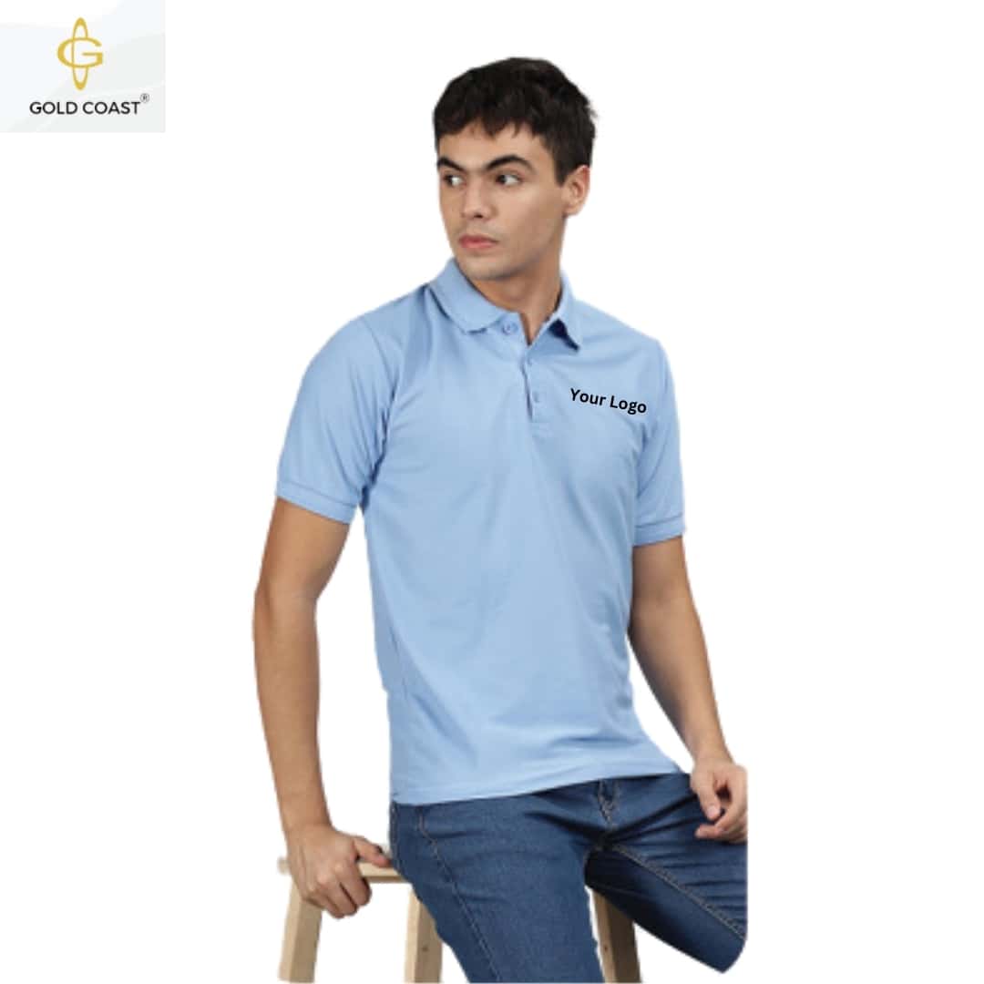 Gold Coast Spun Pique Polo T-Shirt - Sky Blue in bulk from India — Ant Mascot