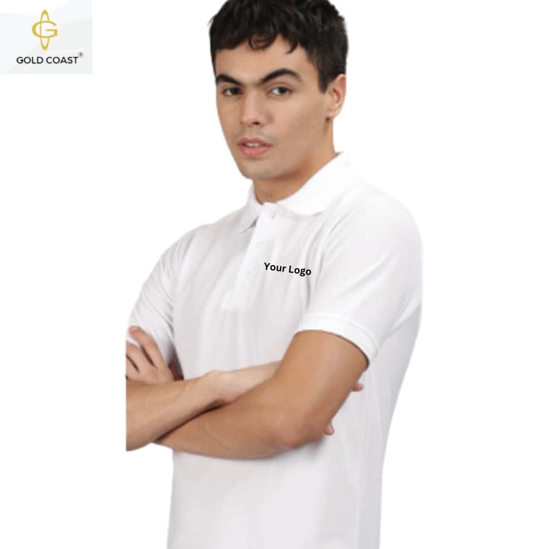 Gold Coast Spun Pique Polo T-Shirt - White in bulk from India — Ant Mascot