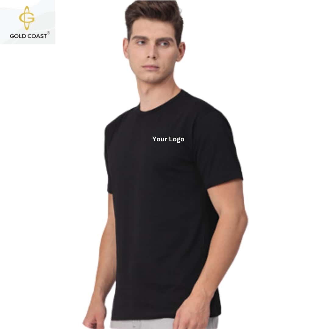 Gold Coast 100% Cotton Premium Round Neck T-Shirt - Black in bulk from India — Ant Mascot