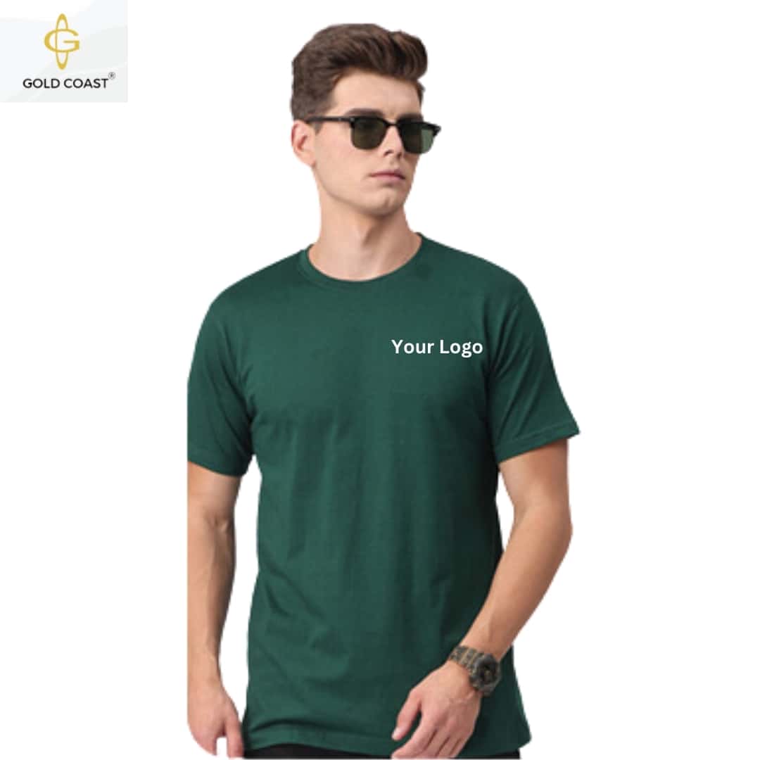 Gold Coast 100% Cotton Premium Round Neck T-Shirt - Green in bulk from India — Ant Mascot