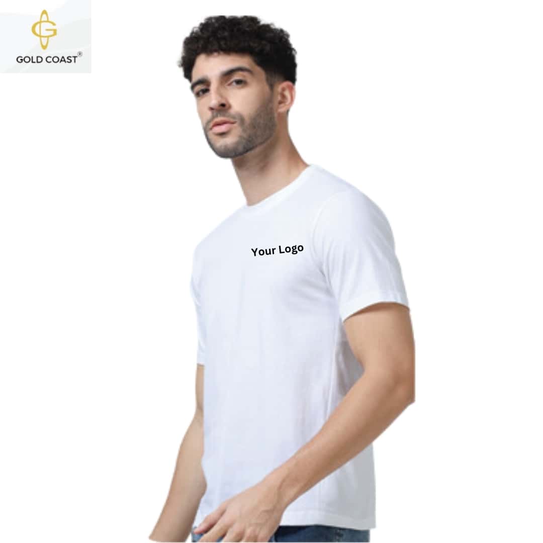 Gold Coast 100% Cotton Premium Round Neck T-Shirt - White in bulk from India — Ant Mascot