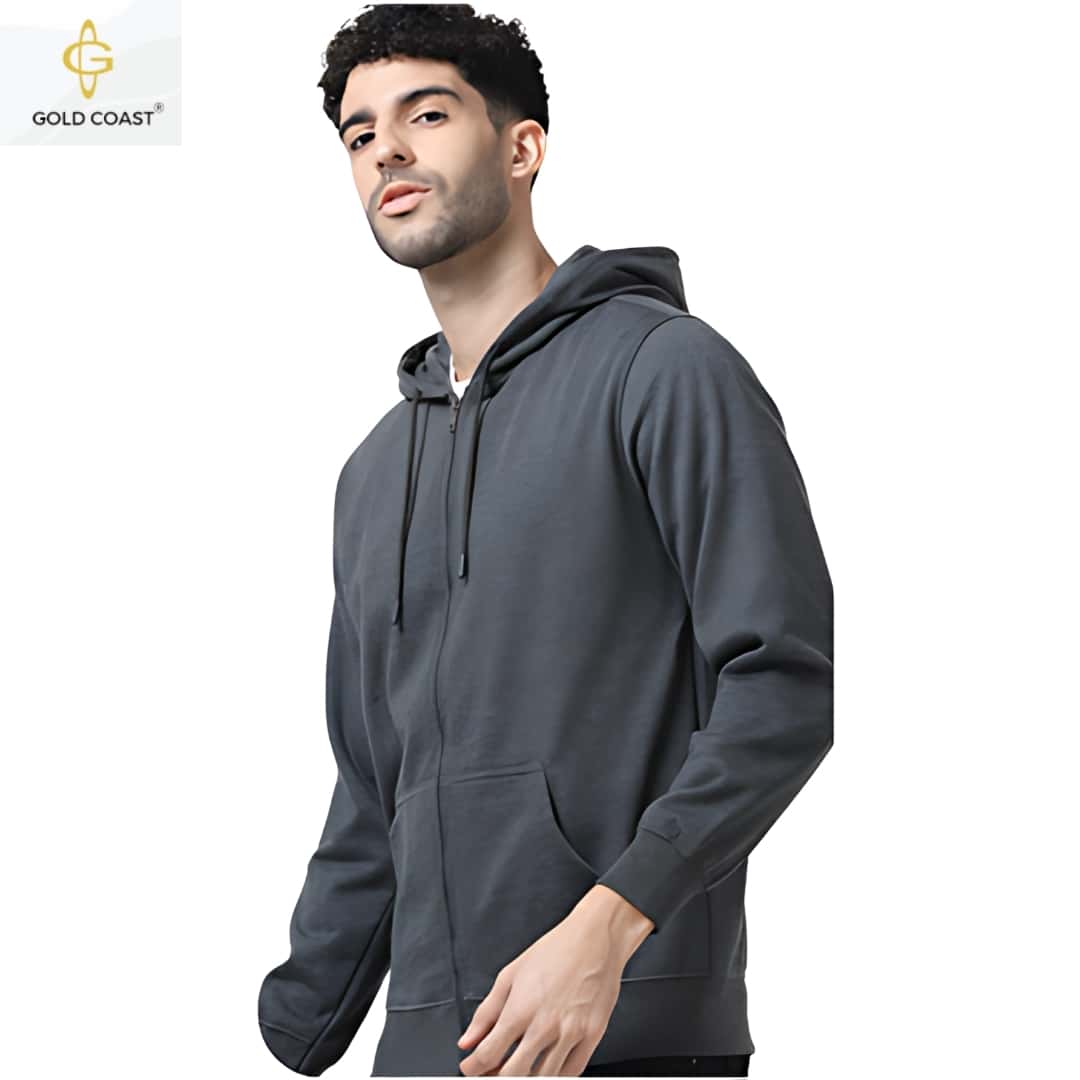 Gold Coast Hoodie with Zip - Charcoal in bulk from India — Ant Mascot