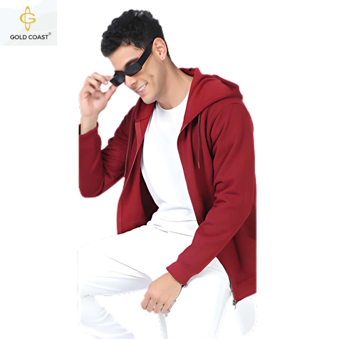 Gold Coast Hoodie with Zip - Maroon in bulk from India — Ant Mascot