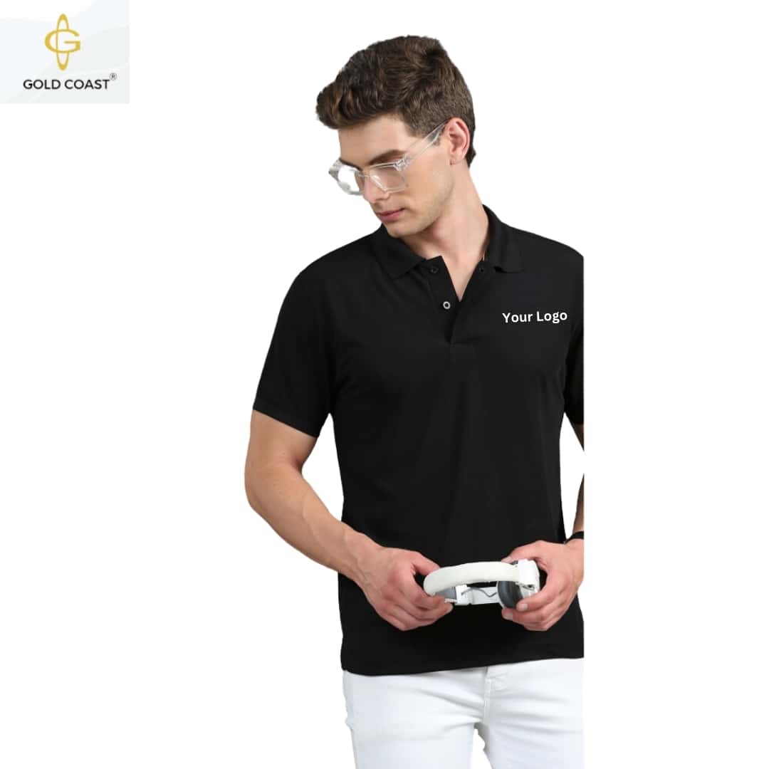 Gold Coast Mars200 Dri-Fit Polo T-Shirt - Black in bulk from India — Ant Mascot