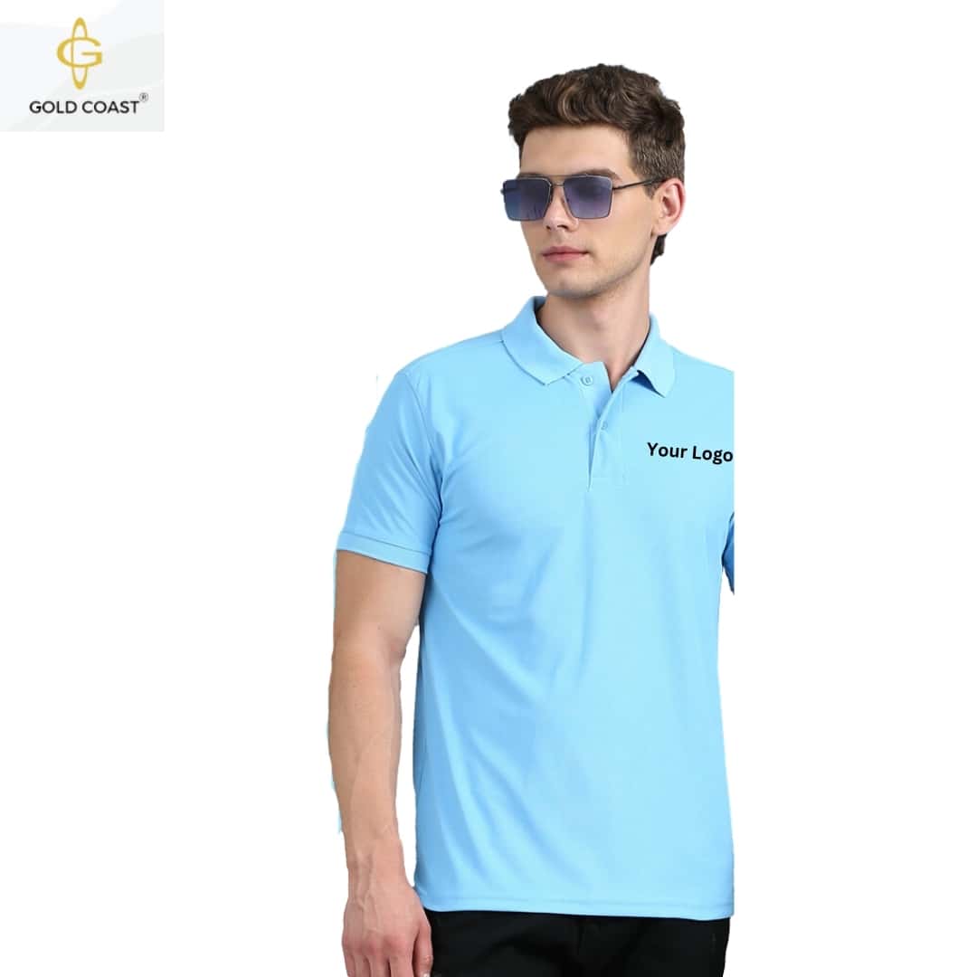 Gold Coast Mars200 Dri-Fit Polo T-Shirt - Sky Blue in bulk from India — Ant Mascot