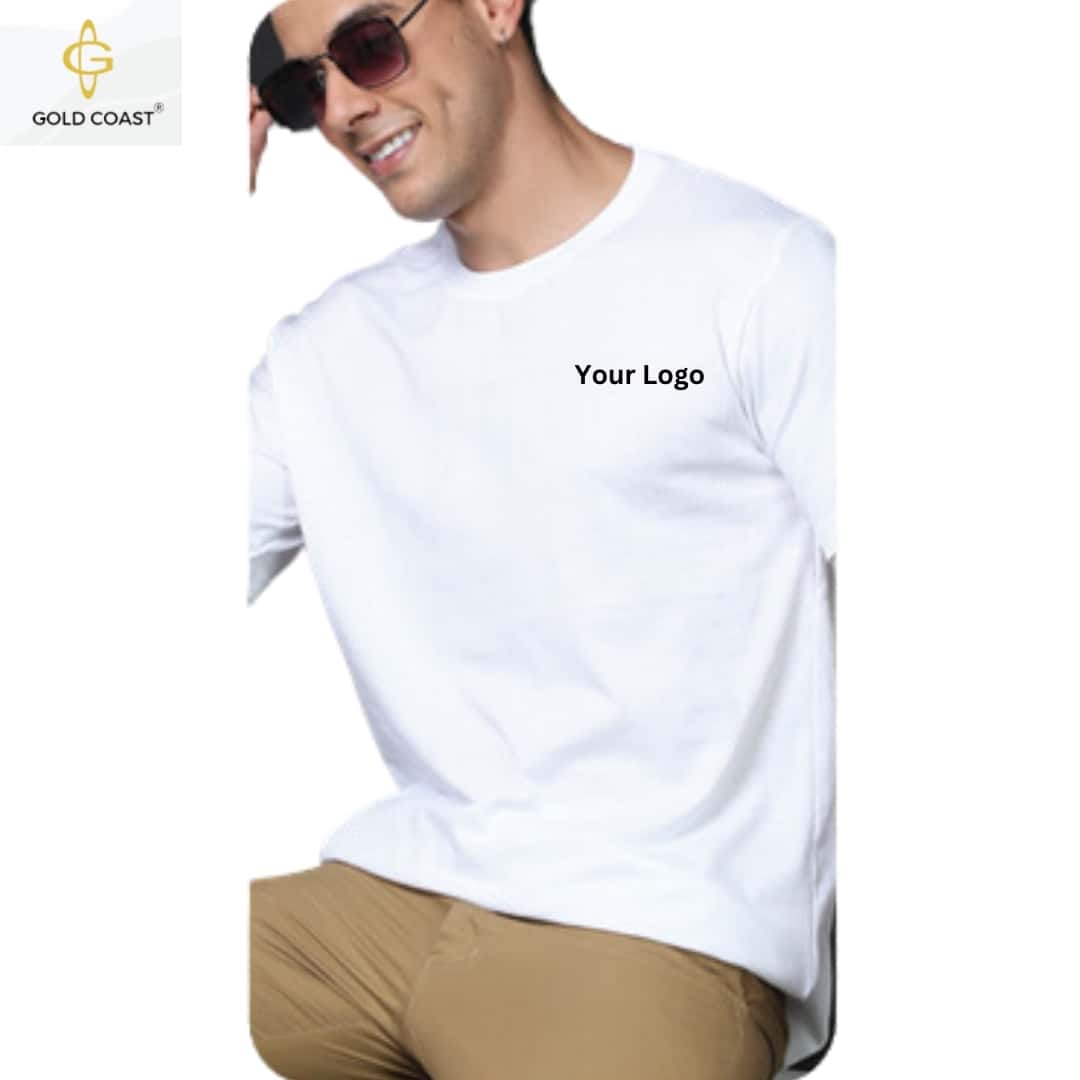Gold Coast 100% Cotton Round Neck T-Shirt - White in bulk from India — Ant Mascot