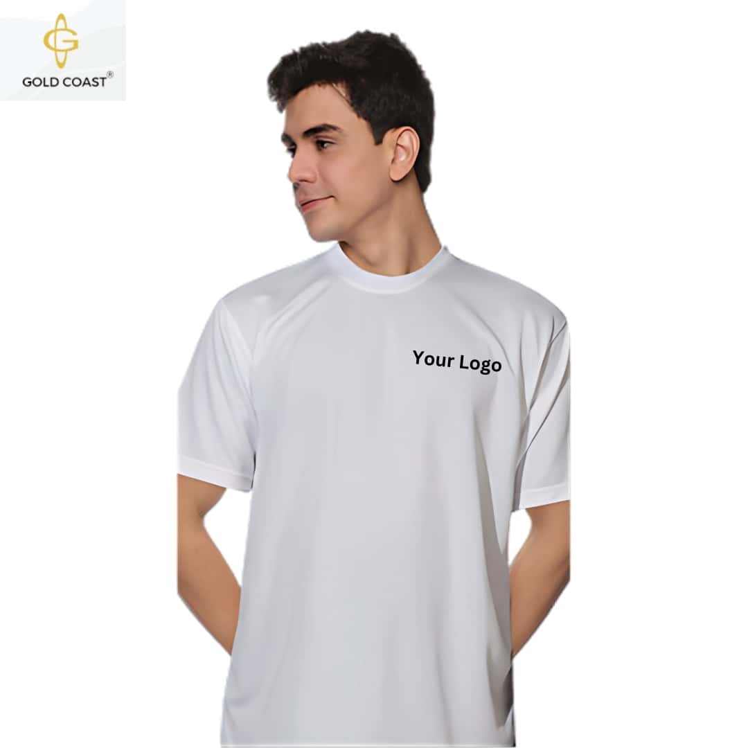 Gold Coast DRI-FIT PP Round Neck T-Shirt - White in bulk from India — Ant Mascot