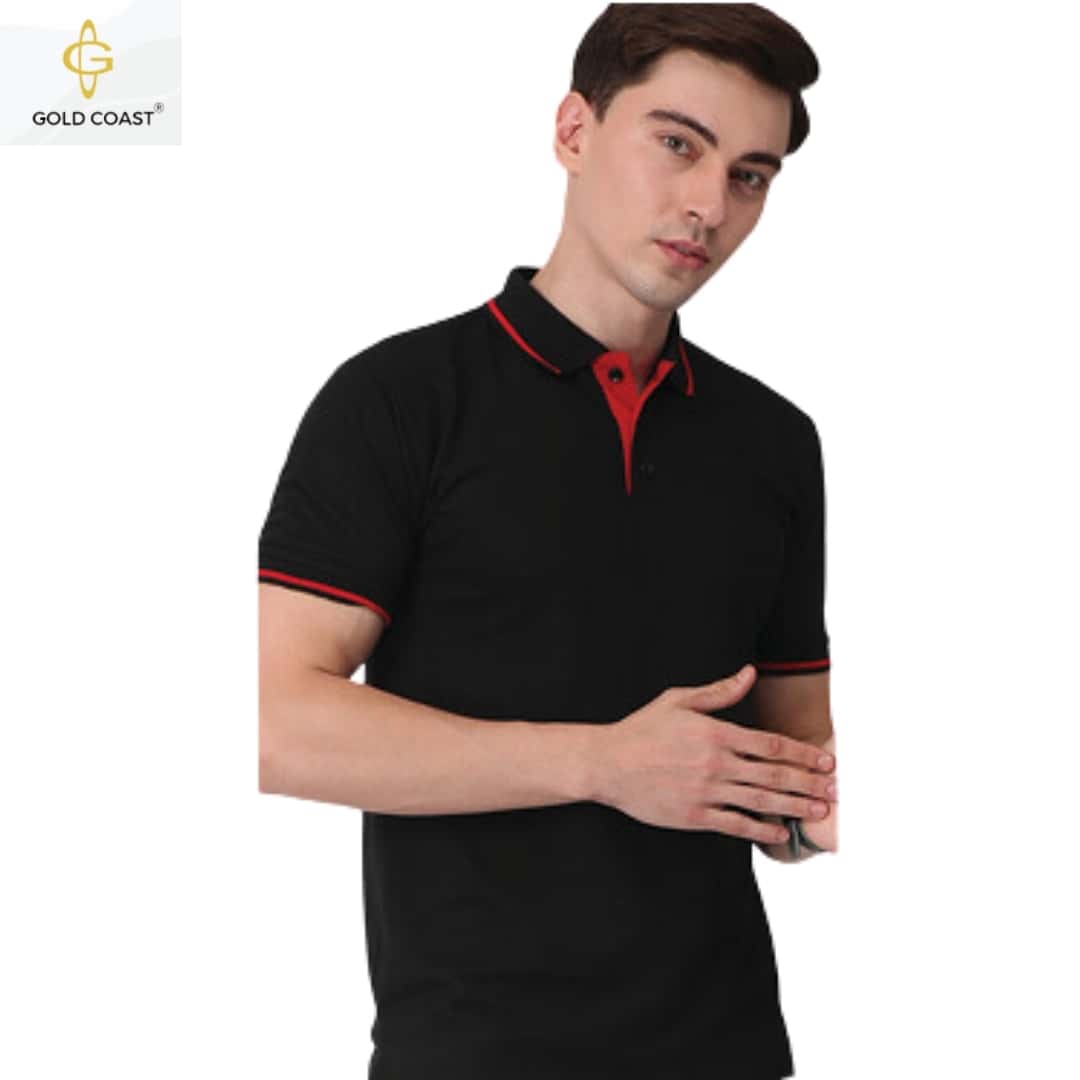 Gold Coast Pique Polo T-Shirt - Black in bulk from India — Ant Mascot