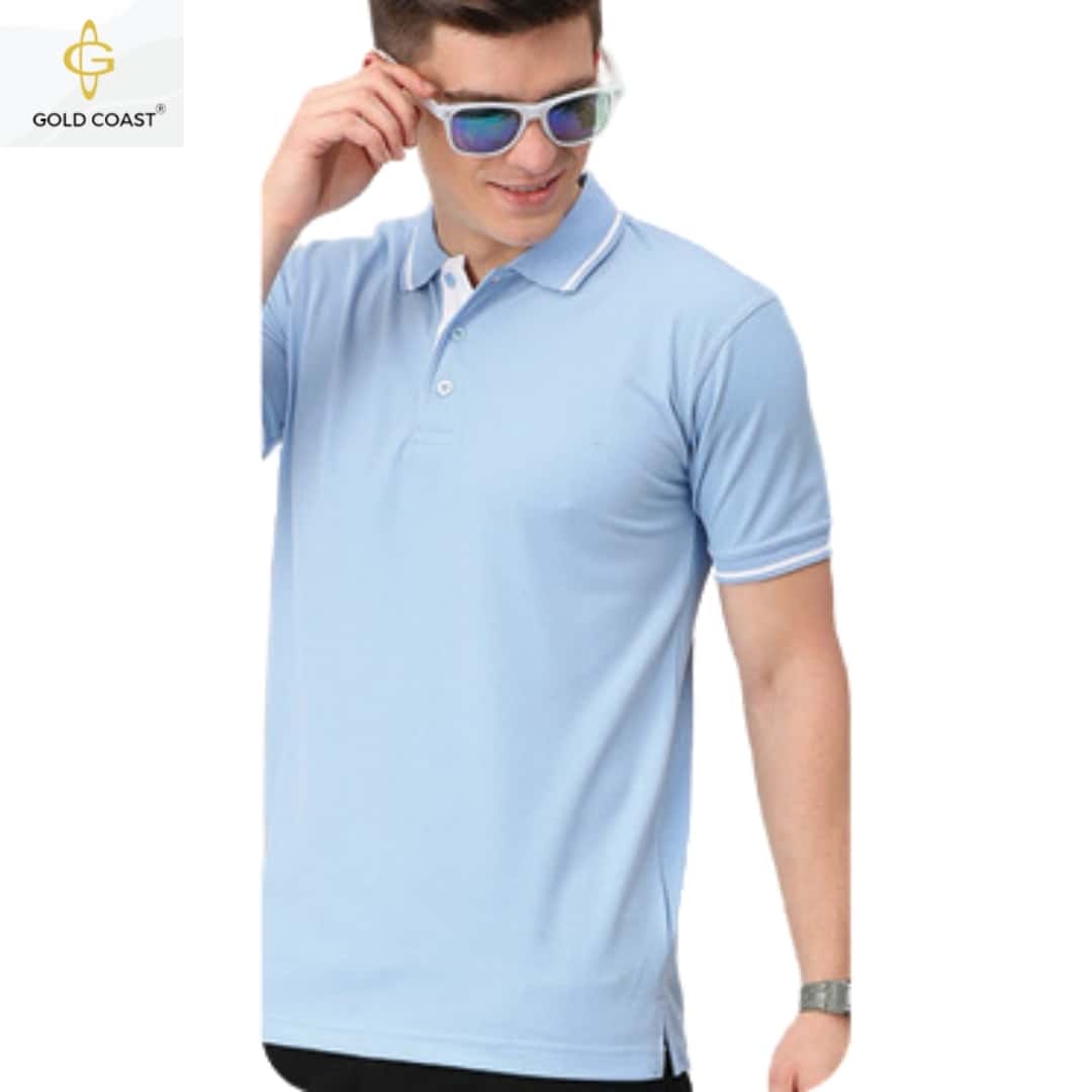 Gold Coast Pique Polo T-Shirt - Sky Blue in bulk from India — Ant Mascot