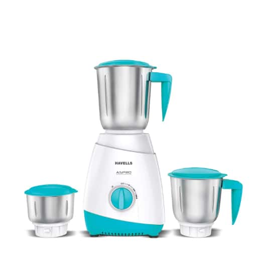 Havells Aspro 3 Jar 500 W Mixer Grinder (White- Light Blue) in bulk from India — Ant Mascot