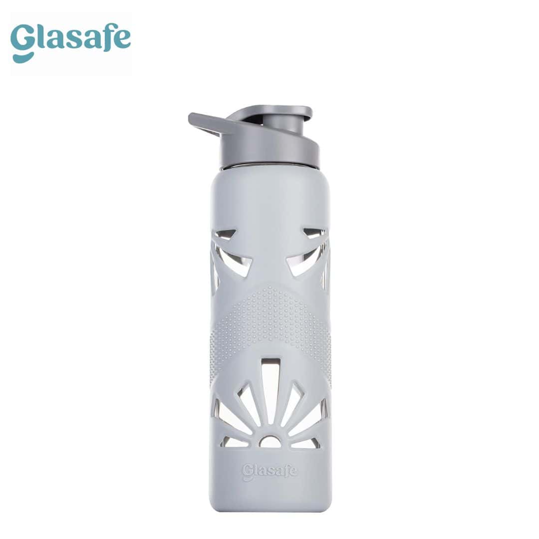 GLASAFE CLEAR GRIP  WATER BOTTLE 750ML - GREY COLOR in bulk from India — Ant Mascot